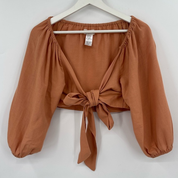 L*Space SET Penelope Toasted Crop Top & Vista Shorts Linen Blend Size Medium - Picture 10 of 12